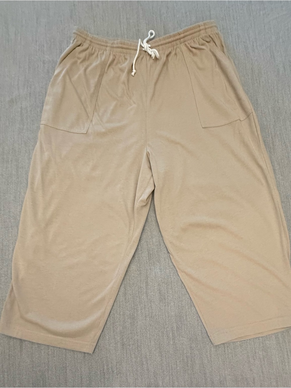 Blair Tan Capri Lounge Pants with Drawstring